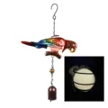 Carillon de vent perroquet en métal avec boule lumineuse et cloche pour décoration de jardin - Style Cloche Lumineuse Perroquet