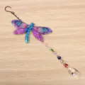 Crystal dragonfly suncatcher pendant for garden window decoration and rainbow lighting. - 9023 Dragonfly Purple (Crystal)