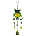 Carillon vent hibou métal verre peint décoration suspendue pour jardin cour extérieur. - Sac à bulles / 2302 Style Cloche Jaune