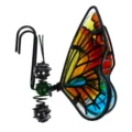 Ornement suspendu papillon en verre coloré et métal pour pot de fleur et jardin. - 5012 Papillon Jaune pour Pot 79g / Emballage en sac à bulles