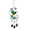 Carillon de vent colibri en métal avec trois cloches pour la décoration de jardin en verre. - Sac à bulles / 30157 Kolibri (Demi-Rond)