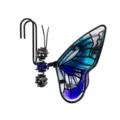 Magnifique ornement suspendu papillon en verre métal pour pot de fleurs décors détail - 5012 Papillon Bleu pour Pot 79g / Emballage en sac à bulles