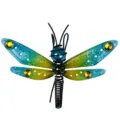 Ornement suspendu pot de fleur libellule en métal et verre avec ailes colorées. - 2506 Libellule Bleue 63g / Emballage en sac à bulles