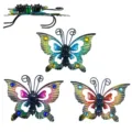 Ornement suspendu de pot de papillon en verre metal decoration de plante lot de 3 - 2507 Papillon Ensemble de 3 20x20x5cm 270g / Emballage en boîte