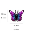 Décoration murale papillon en métal, ornement de plante en pot dégradé violet et bleu vif. - PG1 Papillon Violet 23g / Emballage en sac à bulles