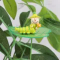 Cute cartoon caterpillar metal flower insert for garden potted plants decoration. - Caterpillar