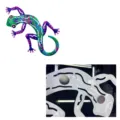 Colorful metal gecko fridge magnet and wall hanging art decor for home and kitchen decoration. - Magnetic Dual-Use Gecko / Green