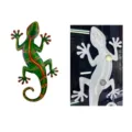 Metal gecko fridge magnet wall hanging cute lizard home decor iron art animal sculpture. - Magnetic Dual-Use Style / Green