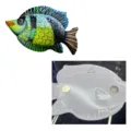 Décoration murale en métal en forme de poisson et aimant de réfrigérateur, design coloré. - Style Double Usage Magnétique Vert