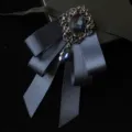 Mens vintage dark blue crystal bow tie for wedding suit tuxedo elegant neckwear accessory - Navy Blue