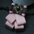 Korean style layered ribbon bow tie for men suit wedding party formal wear accessories - Pink Trim Pink