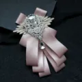 Nœud papillon élégant en satin strass pour homme, accessoire formel parfait pour mariages et banquets. - Kaki