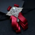 Nœud papillon en strass pour homme, idéal pour mariages, banquets et costumes formels. - Bordeaux