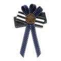 Navy style ribbon brooch badge with vintage bronze eagle emblem for apparel clothing accessories. - 04