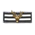 Vintage Black White Striped Ribbon Deer Head Brooch Retro Animal Badge Pin Accessory - Matte Black (01)