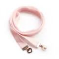 Pink velvet choker ribbon necklace with heart and pearl pendant for women fashion collar. - Pink Velvet