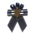 Naval style ribbon brooch badge with bronze shield crest for apparel accessories variation. - 09