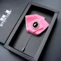 Heren fluweel broche kristal strass steen reversspeld pak mode accessoires stijl - Roze