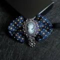 Vintage cameo bow tie collar brooch for men suits, women uniforms and wedding groom outfits. - Matte Black (01)