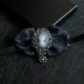 Vintage Blue Cameo Brooch Bow Tie Elegant Men Suit Uniform Collar Flower Accessory - 15