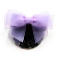 Filet à cheveux nœud violet pour femme, accessoire élégant en organza pour travail. - Filet Grossier / Violet Clair