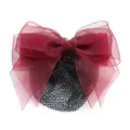 Filet à cheveux nœud papillon bordeaux, accessoire élégant pour coiffure professionnelle. - Maille Fine / Bordeaux