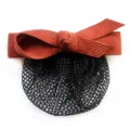 Professional hair net bow clip for women hotel staff office hair accessory 12x4cm brown - Orange Fine Mesh