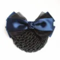 Elegante retina per capelli con fiocco in raso blu navy per donne e infermiere professioniste. - Blu scuro maglia grossa