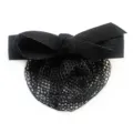 Black bow hair net clip, elegant professional hair accessory for women, hotel staff and daily work. - Black Fine Mesh