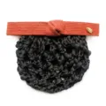 Professional hair net bun cover with corduroy bow, elegant hair accessory for women nurses. - Orange Coarse Mesh