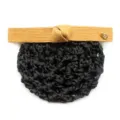 Professional hair net bun cover with yellow corduroy bow, elegant workplace hair accessory. - Ginger Coarse Net