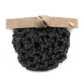 Professional hair net bun cover with khaki bow ribbon and black mesh for women nurses. - Khaki Coarse Net