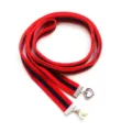 Red and navy blue ribbon choker necklace with pearl and heart pendant for women shirt collar. - Black and Red Velvet