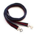 Blue red striped ribbon choker necklace with pearl and heart pendant for women. - Red and Blue Stripe