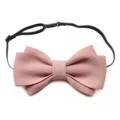Men's pink double layer bow tie with adjustable black strap for formal wedding suit. - 02-Pink with Pink Edge
