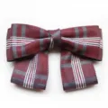 Fiocco a quadri bordeaux uniforme JK camicia Lolita nastro collo per donna elegante - Rosso