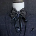 Exaggerated British men's bow tie for groomsmen, hosts, and stage performances, elegant. - Snowflake Yellow
