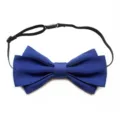 Men blue double layer bow tie with adjustable strap for formal business wedding style - 11-Royal Blue