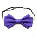 Men's purple double layer bow tie with adjustable black strap for formal wear dress shirt - Purple