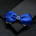 Farfallino blu reale uomo raso matrimonio sposo fiocco strass accessorio di modo - Blu Reale