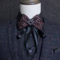 British style exaggerated men's bow tie for host stage groom wedding tuxedo formal wear - Star Red