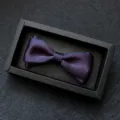 Farfalla uomo blu navy a pois rossi doppio strato con confezione regalo nera elegante. - 16-A Pois Blu