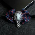 Vintage cameo brooch bow tie for men and women formal suits, retro ribbon collar accessory. - 17