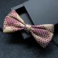 Classic red and gold checkered bow tie, elegant men's neckwear for formal wedding suit events. - Green and Blue Embroidery (03)