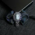 Vintage cameo brooch bow tie for men women suit uniform classy ribbon neckwear accessory - 08
