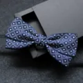Farfallina blu marino con motivo geometrico da uomo per abito formale e matrimonio. - Nero Simmetrico (07)
