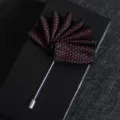 Elegant black and red polka dot lapel pin brooch for men suit formal business wear. - Dotted Black