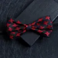 Farfallina Uomo Nero Rosso Motivo Pied De Poule per Abito da Sposa Matrimonio Cerimonia - 15