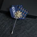 Broche nœud en tissu vintage pour homme avec portrait camée et strass, décoration col de costume. - 15