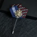 Broche rétro pour homme épingle camée vintage portrait strass ruban pour costume - 19